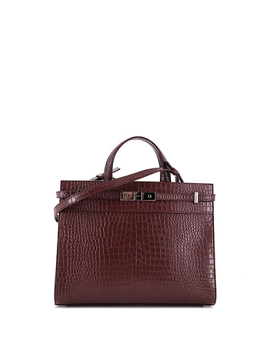 Pre-Owned Saint Laurent Small Manhattan Tote Embossed Leather
