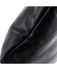 Pre-Owned Saint Laurent Large Logo Puffy Pouch Embossed Leather