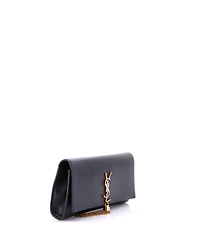 Pre-Owned Saint Laurent Long Classic Monogram Tassel Clutch Leather