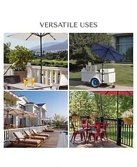 LAGarden Patio Umbrella Holder Adjustable for Deck Railing Balcony Porch Patio Outdoor Restaurant Portable Cart