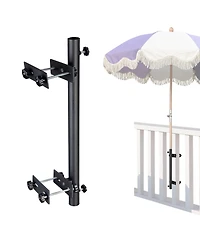 LAGarden Patio Umbrella Holder Adjustable for Deck Railing Balcony Porch Patio Outdoor Restaurant Portable Cart