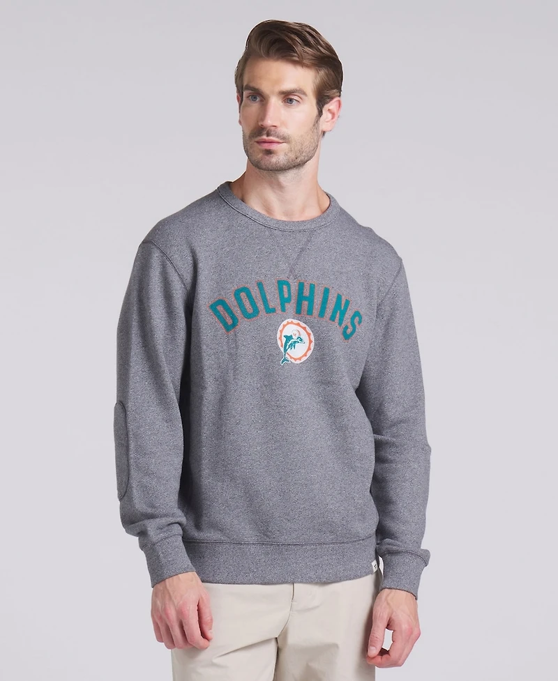 Fanatics Men's Heather Gray Miami Dolphins Loop Terry Pullover Sweatshirt