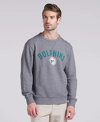 Fanatics Men's Heather Gray Miami Dolphins Loop Terry Pullover Sweatshirt