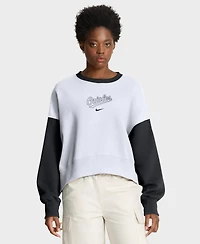 Nike Women's White/Black Baltimore Orioles Oversized High Hip Fleece Sweatshirt