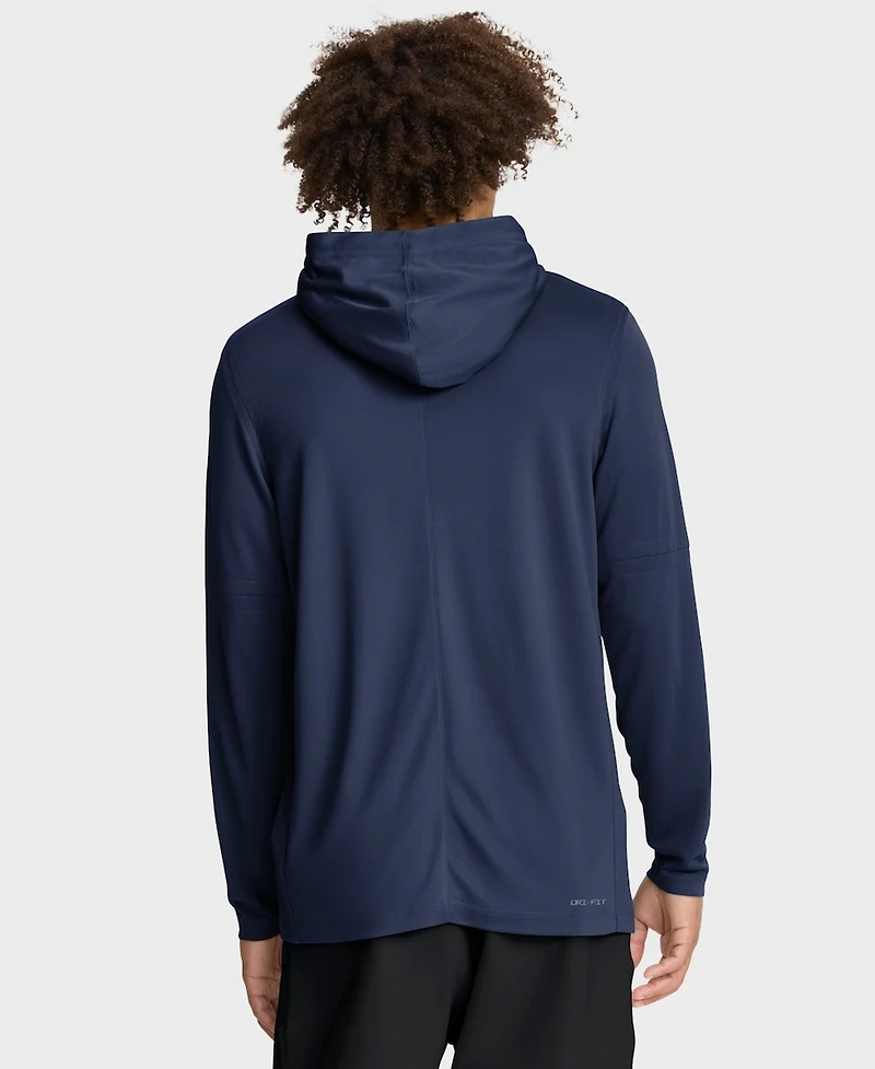 Nike Men's Navy Milwaukee Brewers Authentic Collection Dri-fit Long Sleeve Hooded T-Shirt