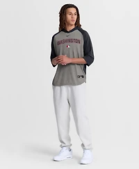 Nike Men's Gray Washington Nationals Authentic Collection Flux Dri-fit Raglan 3/4-Sleeve Hooded T-Shirt