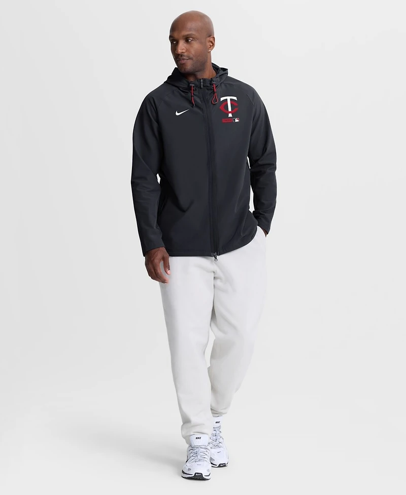 Nike Men's Navy Minnesota Twins Authentic Collection Raglan Therma-fit Full-Zip Hooded Jacket