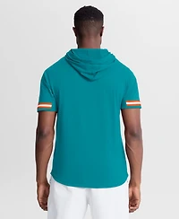 Fanatics Men's Aqua Miami Dolphins Optimal Play Short Sleeve Hooded T-Shirt