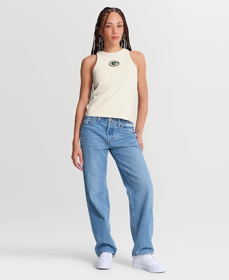 Fanatics Women's Cream Green Bay Packers Star Play Tri-Blend Ribbed Tank Top