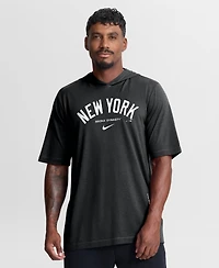 Nike Men's Black New York Yankees Arched Wordmark Tri-Blend Hooded T-Shirt