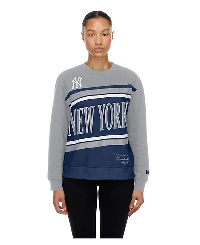 New Era Women's Navy/Gray York Yankees Gameday Fleece Sweatshirt