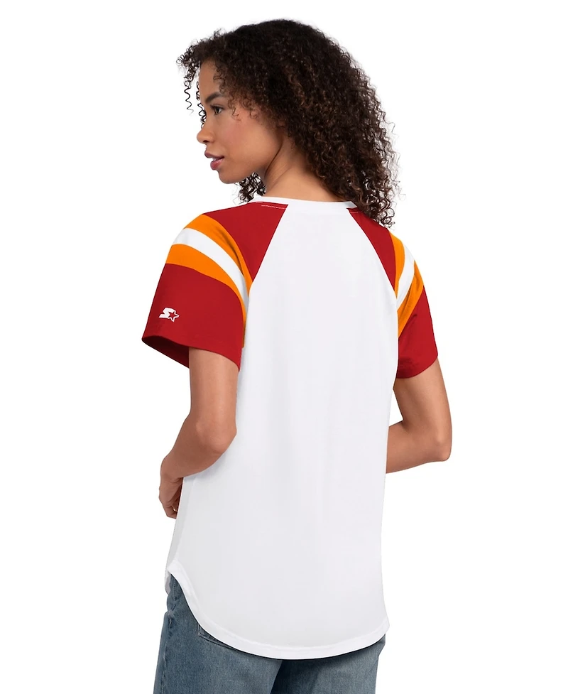 Starter Women's White Tampa Bay Buccaneers Game On Notch Neck T-Shirt