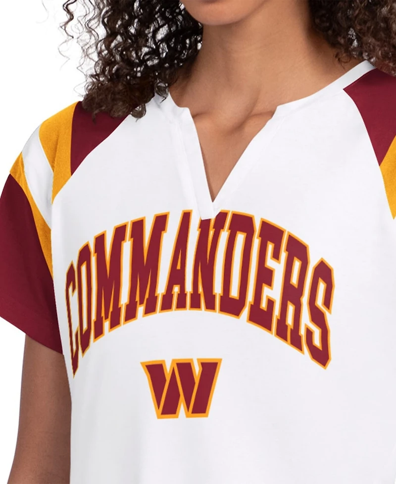 Starter Women's White Washington Commanders Game On Notch Neck T-Shirt