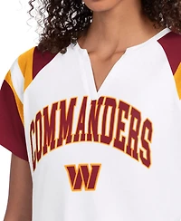 Starter Women's White Washington Commanders Game On Notch Neck T-Shirt