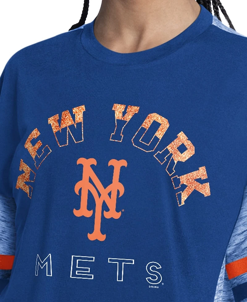 G-iii 4Her by Carl Banks Women's Royal New York Mets Off-Season Oversized Top