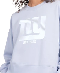 Starter Women's Light Blue New York Giants Travel Pastels Boxy Fleece Sweatshirt