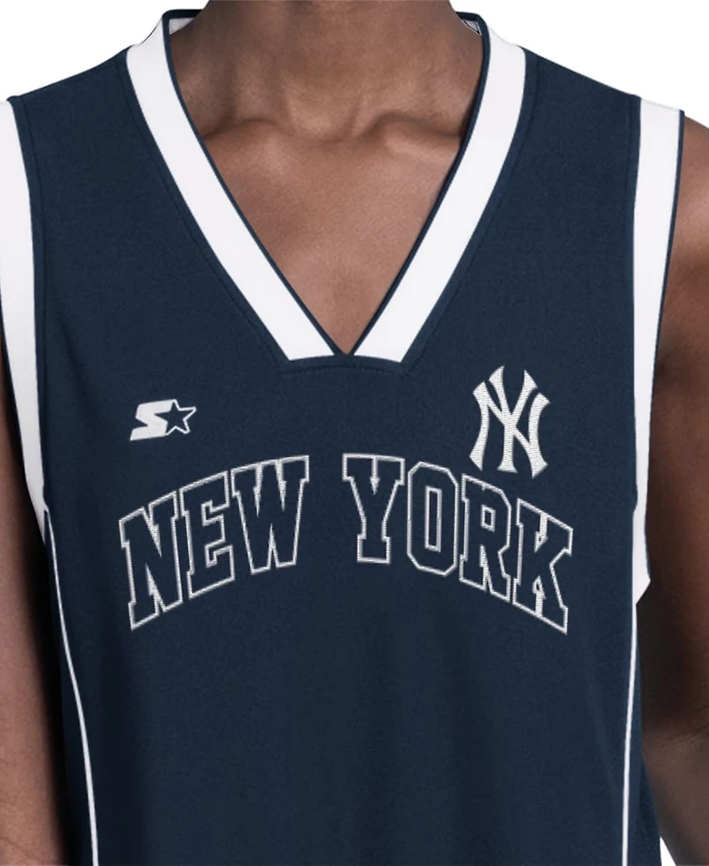 Starter Women's Navy New York Yankees Line Up Sneaker Sleeveless Maxi Dress