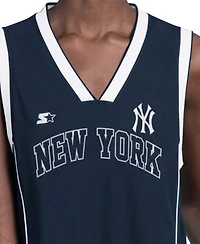 Starter Women's Navy New York Yankees Line Up Sneaker Sleeveless Maxi Dress