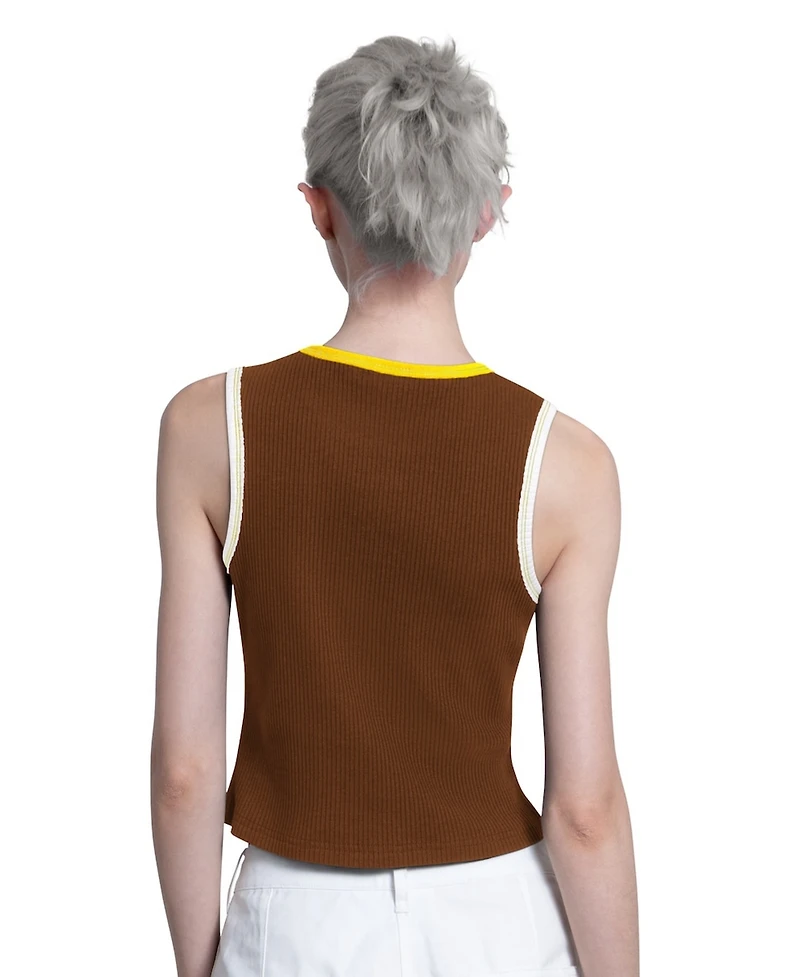 Starter Women's Brown San Diego Padres Cooperstown Play the Ball Crop Tank Top