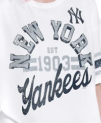 Starter Women's White New York Yankees Cropped Hurry Up Offense T-Shirt