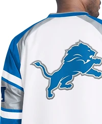 Starter Men's White Detroit Lions Infield Play Raglan Pullover Jacket