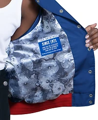 Starter Women's Royal/White Buffalo Bills Raglan Blitz Full-Snap Varsity Jacket