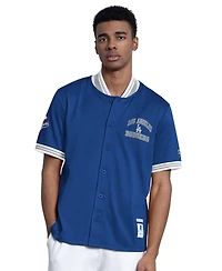 Starter Men's Royal Los Angeles Dodgers Button-Up Short Sleeve Jacket