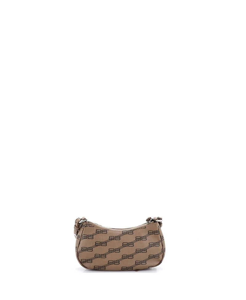 Pre-Owned Balenciaga Mini Le Cagole Giant Studs Shoulder Bag Bb Monogram Coated Canvas