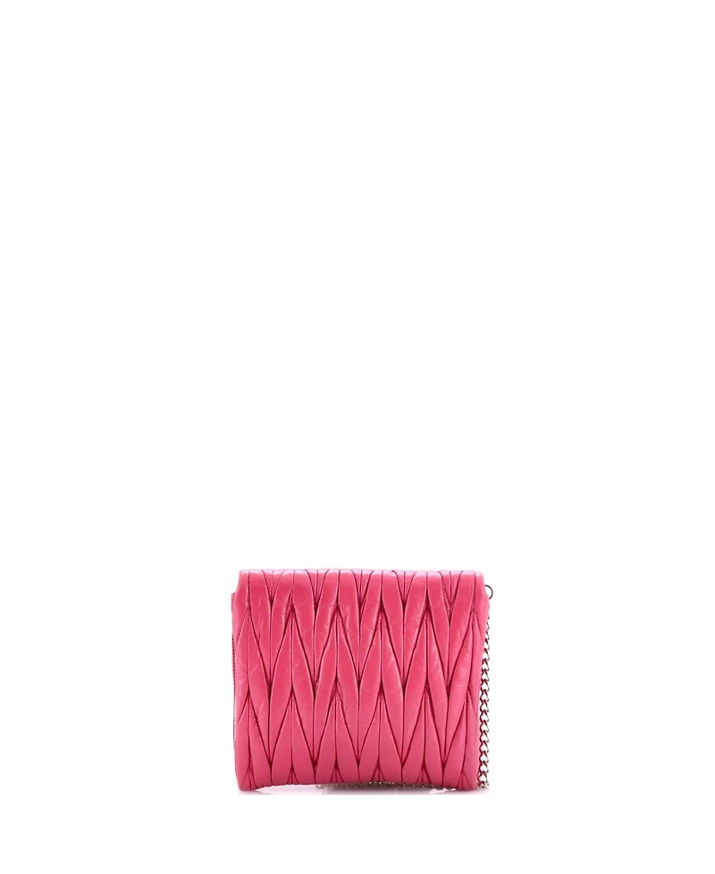 Pre-Owned Miu Miu Small Flap Crossbody Bag Matelasse Leather