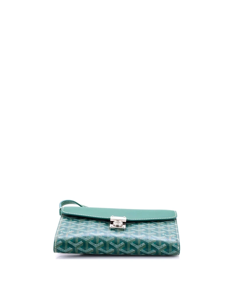 Pre-Owned Goyard Chypre Wallet on Strap Coated Canvas with Leather