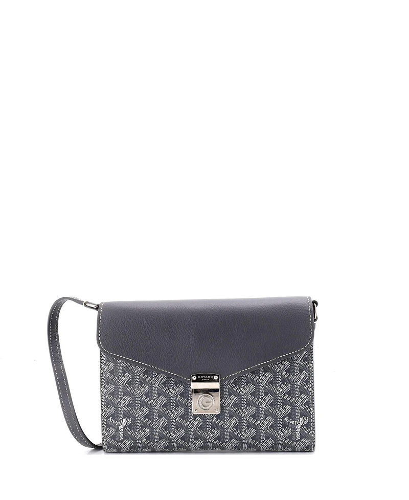 Pre-Owned Goyard Chypre Wallet on Strap Coated Canvas with Leather