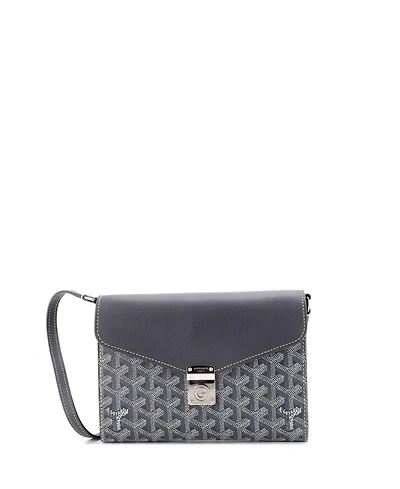 Pre-Owned Goyard Chypre Wallet on Strap Coated Canvas with Leather