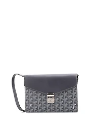 Pre-Owned Goyard Chypre Wallet on Strap Coated Canvas with Leather
