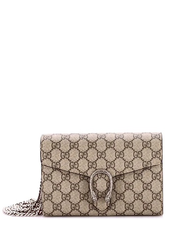 Pre-Owned Gucci Small Dionysus Chain Wallet Gg Coated Canvas