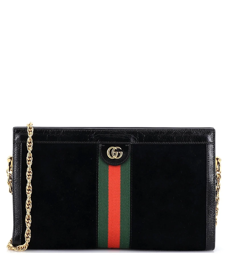 Pre-Owned Gucci Medium Ophidia Chain Shoulder Bag Suede