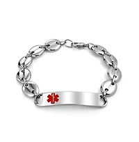 Bling Jewelry Medical Identification Blank Medical Id Puff Mariner Link Bracelet Stainless Steel 7 Inch