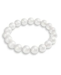 Bling Jewelry Classic Statement Faux Pearl Stackable Stretch Bracelet with 10MM Beads