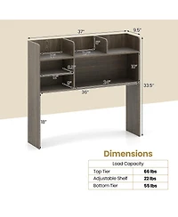 Gymax 3-Tier Desktop Bookshelf with 6 Shelves Desk Organizer for Computer Desk