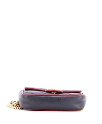 Pre-Owned Gucci Super Mini Gg Marmont Flap Bag Diagonal Quilted Leather