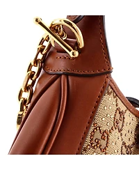 Pre-Owned Gucci Mini Jackie 1961 Chain Hobo Crystal Embellished Gg Canvas