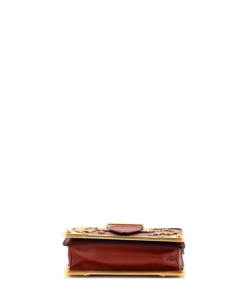 Pre-Owned Prada Small Cahier Crossbody Bag Embellished Leather