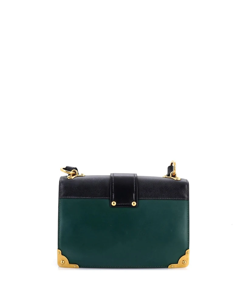 Pre-Owned Prada Large Cahier Crossbody Bag Leather and Saffiano Leather