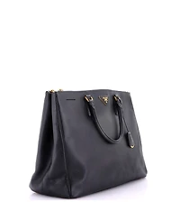Pre-Owned Prada Xl Double Zip Lux Convertible Tote Saffiano Leather
