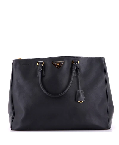 Pre-Owned Prada Xl Double Zip Lux Convertible Tote Saffiano Leather