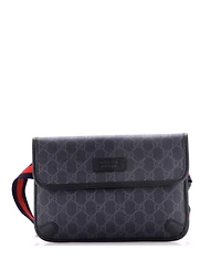 Pre-Owned Gucci Web Flap Belt Bag Gg Coated Canvas