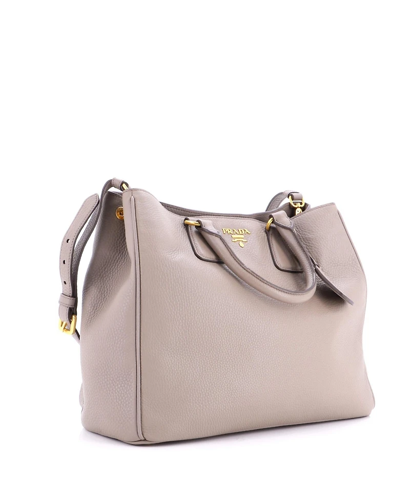 Pre-Owned Prada Large Convertible Shopper Tote Vitello Daino