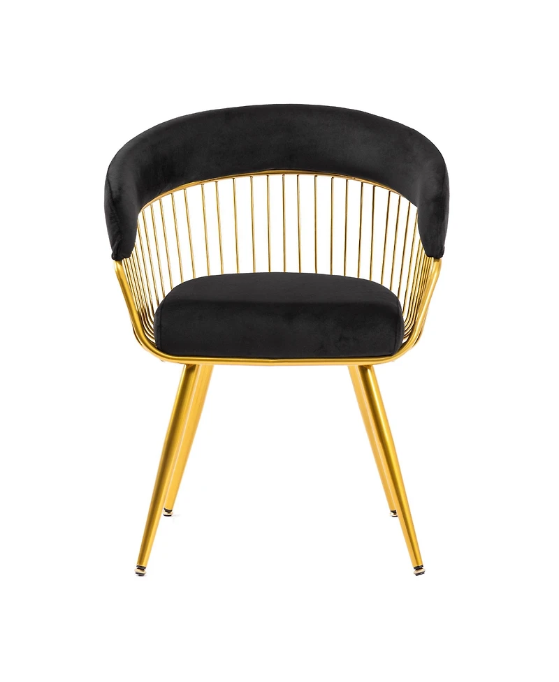 Dyhome Mid-Century Modern Glam Velvet Dining Chairs Set of 2