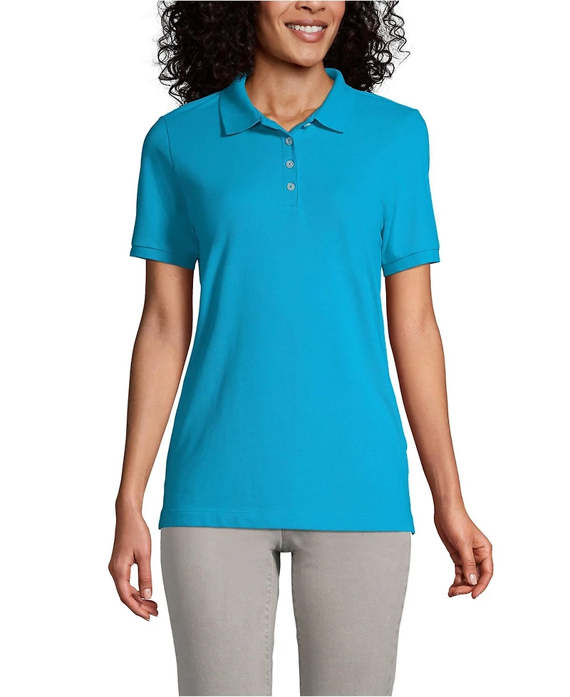 Lands' End Women's Banded Short Sleeve Fem Fit Mesh Polo