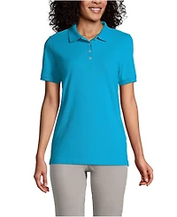 Lands' End Women's Banded Short Sleeve Fem Fit Mesh Polo