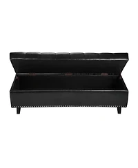 Flynama Pu Leather Button-Tufted Storage Ottoman Bench
